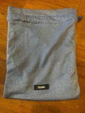 triangl swimwear Shimmery Steel Blue Drawstring Pouch